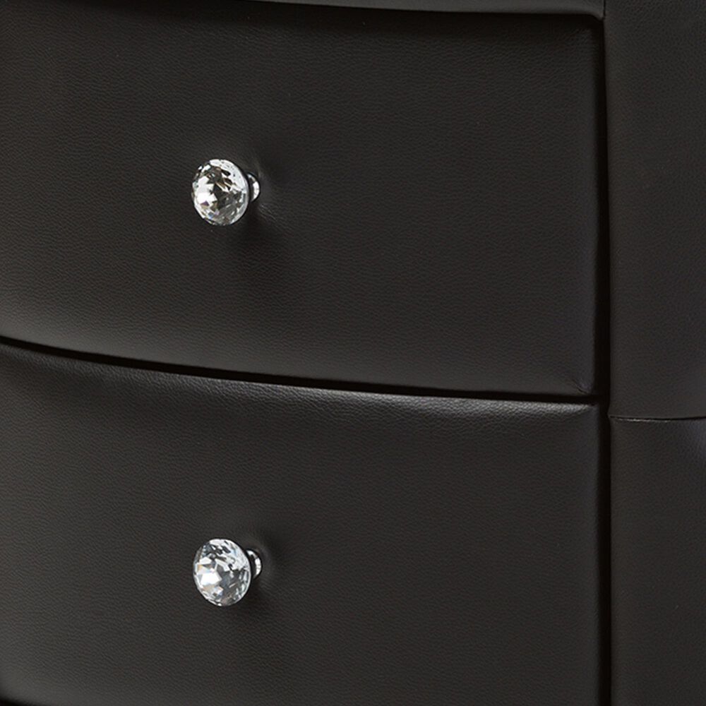 Baxton Studio Davina 2-Drawer Nightstand in Black, , large