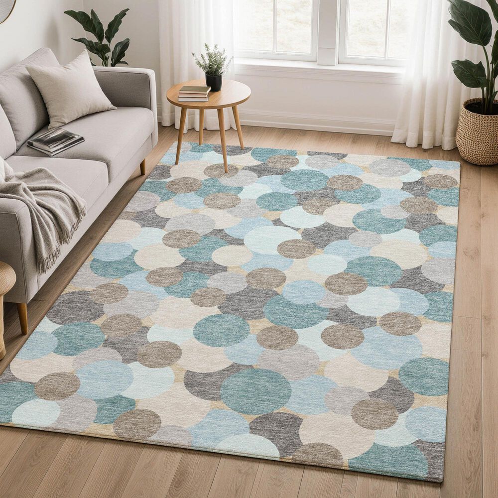 Dalyn Rug Company Kenner Turquoise 5' x 7'6" Indoor/Outdoor Area Rug, , large