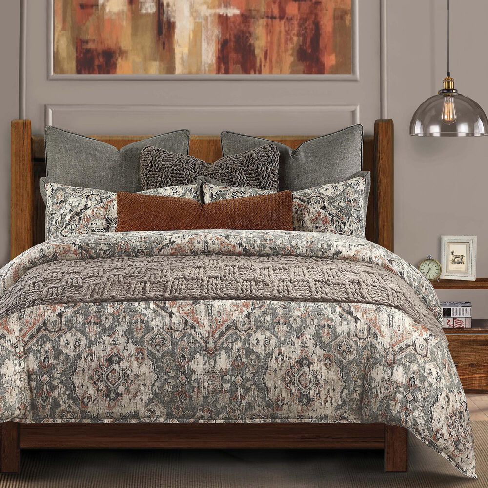 HiEnd Accents Carmen Kilim 3-Piece Super Queen Comforter Set in Taupe, , large