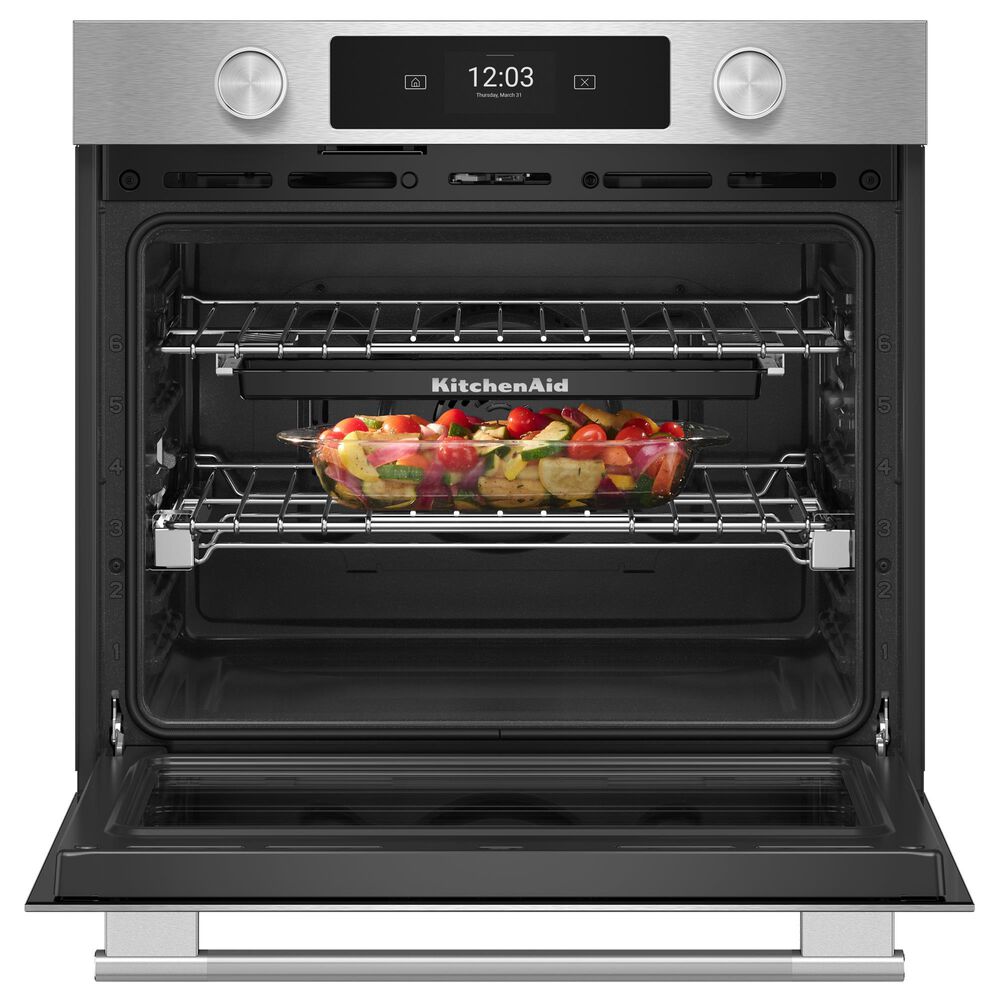 KitchenAid 5 Cu. Ft. Smart Electric Single Wall Oven with Intelligent Cooking Camera in PrintShield Stainless Steel, , large