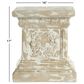 Maple and Jade 17" Vintage Resin Pedestal Table in White and Beige, , large