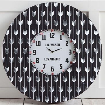 Mercana Calabash II Wall Clock in Black and White, , large