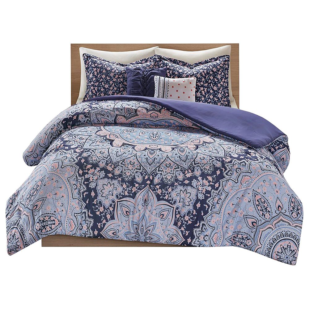 Hampton Park Odette 4-Piece Twin/Twin XL Duvet Cover Set in Blue, , large