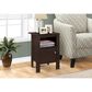 Monarch Specialties 1-Door Nightstand in Espresso, , large