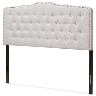 Baxton Studio Lucy King Panel Headboard in Greyish Beige, , large