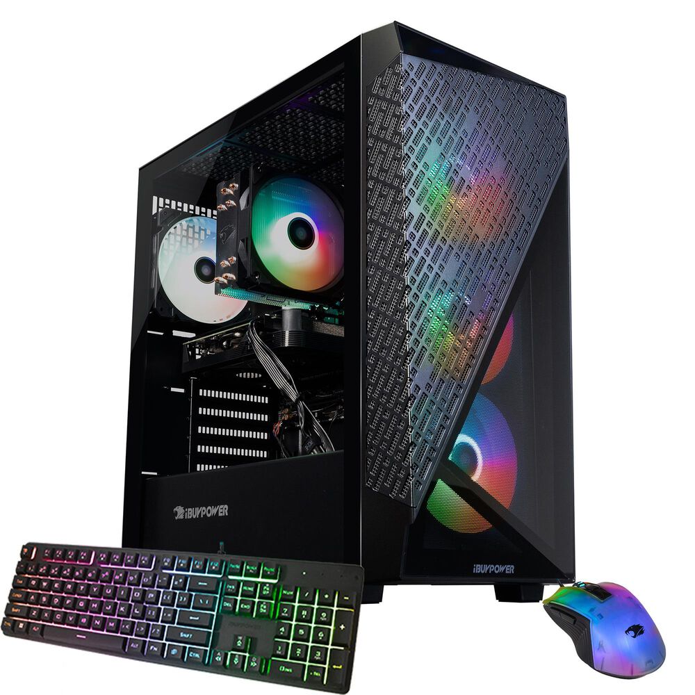 iBUYPOWER Slate Mesh Gaming PC Desktop - AMD Ryzen 5 8400F, AMD Radeon RX 7600 8GB, 16GB DDR5 Non-RGB RAM, 1TB NVMe SSD_SMA5R7601, , large