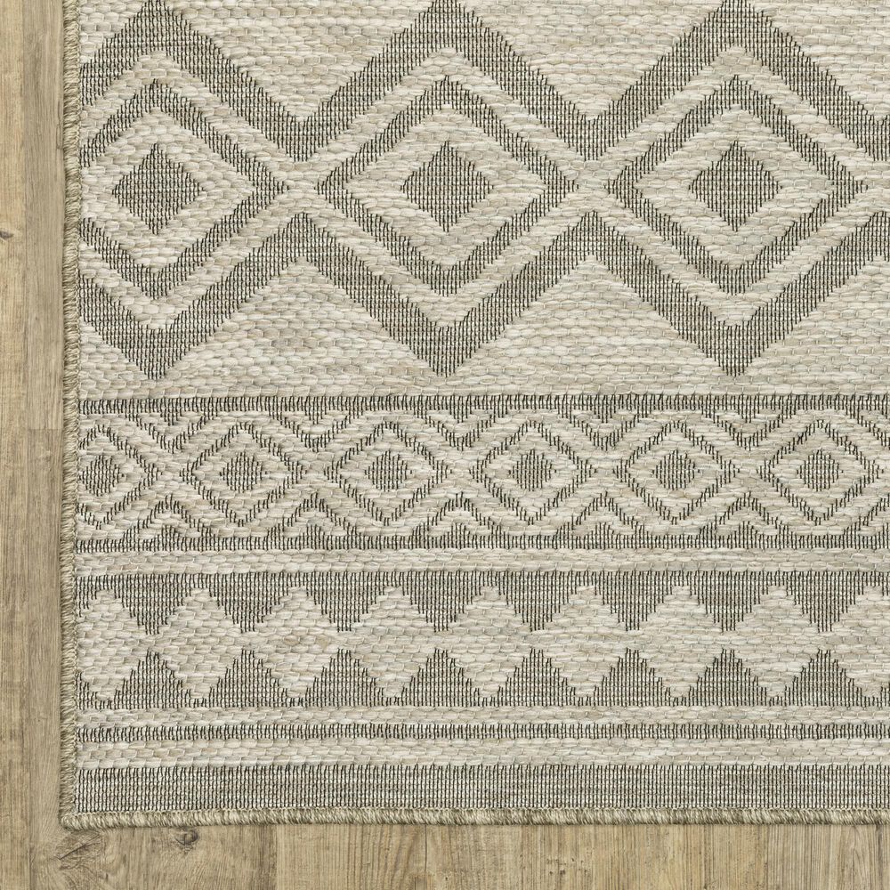 Oriental Weavers Tortuga TR03A 1&#39;10&quot; x 7&#39;6&quot; Beige and Black Runner, , large