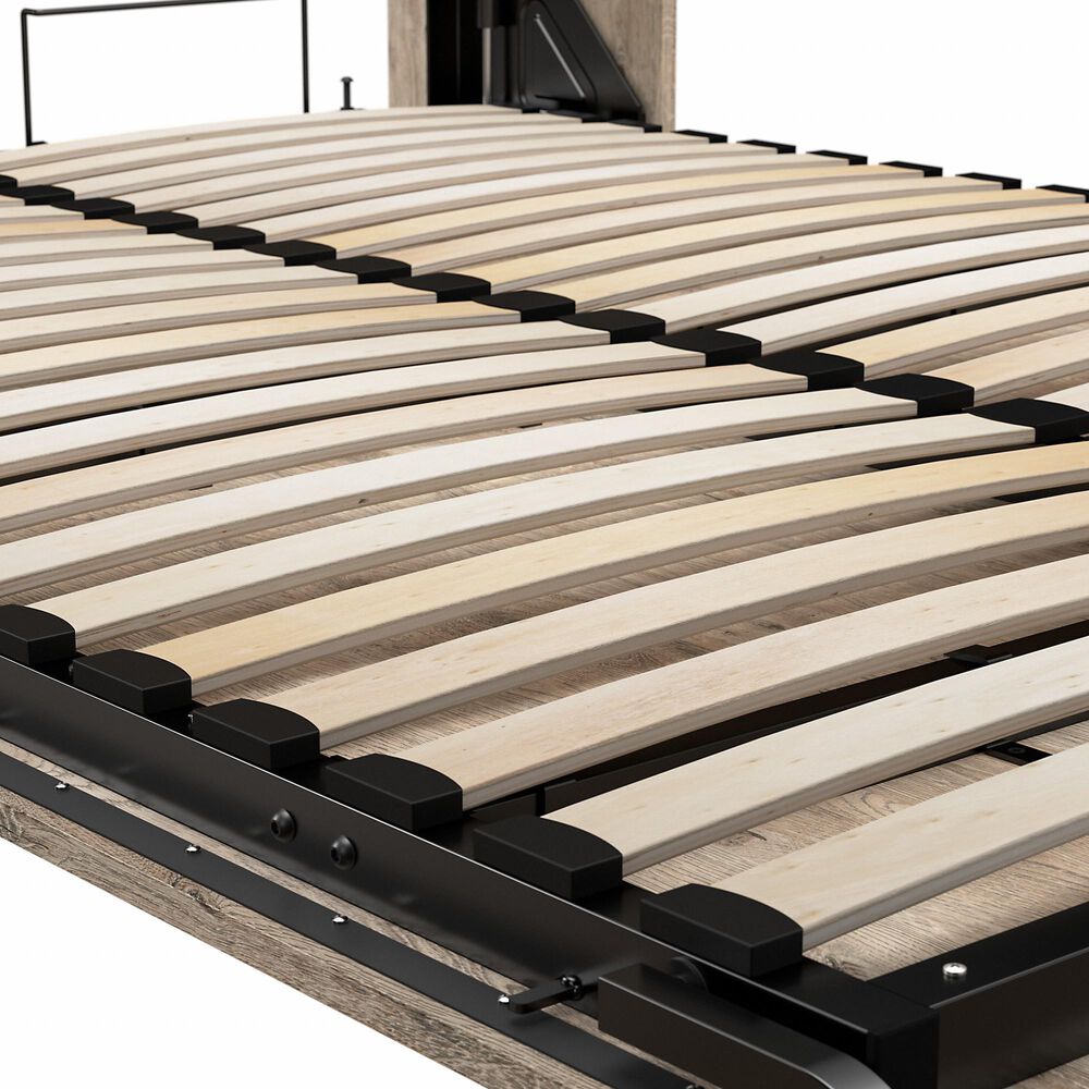 Bestar Pur 109&quot; Full Murphy Storage Bed in Rustic Brown, , large