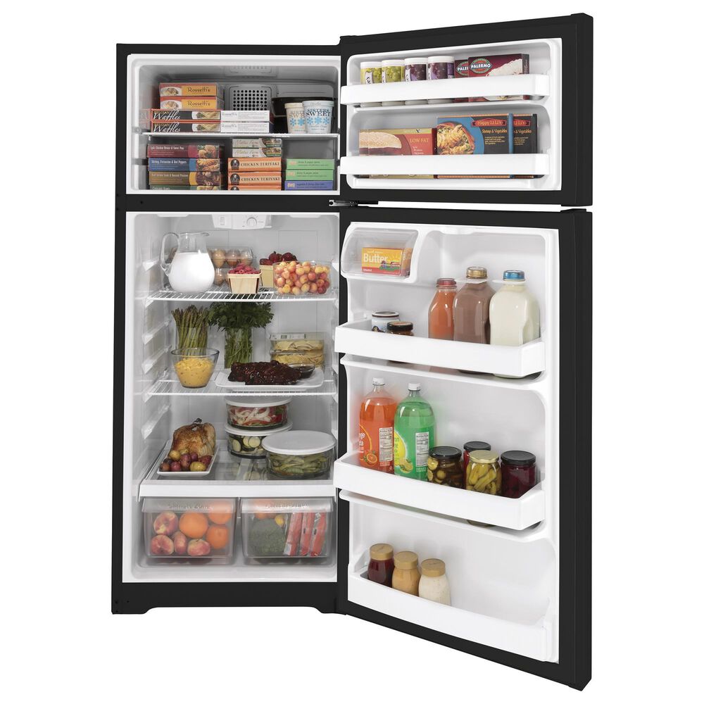 GE Appliances 17.5 Cu. Ft. Top Freezer Refrigerator Energy Star with Reversible Door in Black, , large