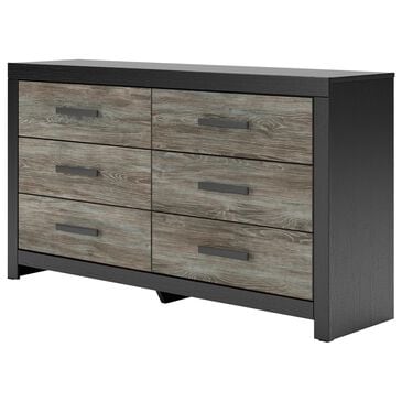 Ashley Broachmyn 6 Drawer Dresser Only in Warm Gray and Matte Black, , large