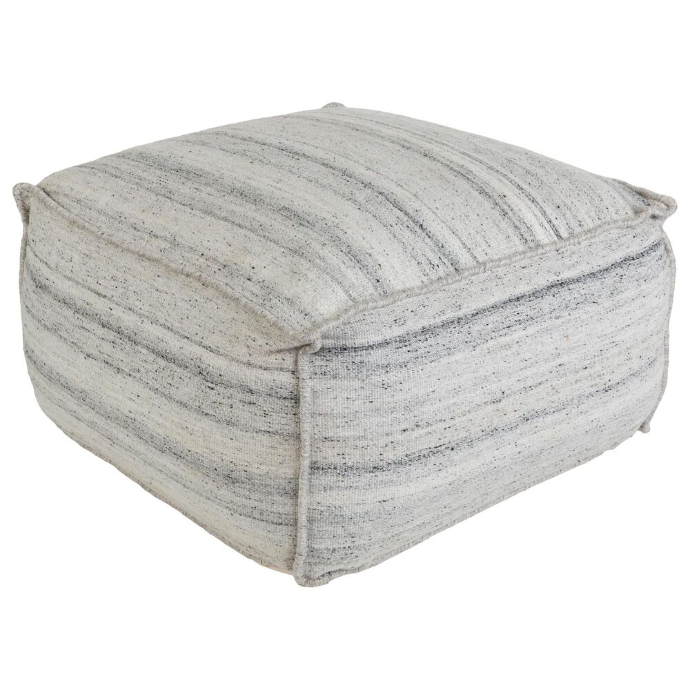 Surya Barnsley Pouf in Ivory/Gray/Charcoal, , large