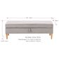 CorLiving Perry Storage Ottoman in Light Grey Velvet, , large