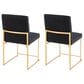 LumiSource Fuji Side Chair with Black Velvet Cushion in Gold (Set of 2), , large