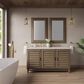 James Martin Vanities Portland 60" Double Bathroom Vanity in Whitewashed Walnut with 3 cm Lime Delight Quartz Top and Rectangular Sinks, , large