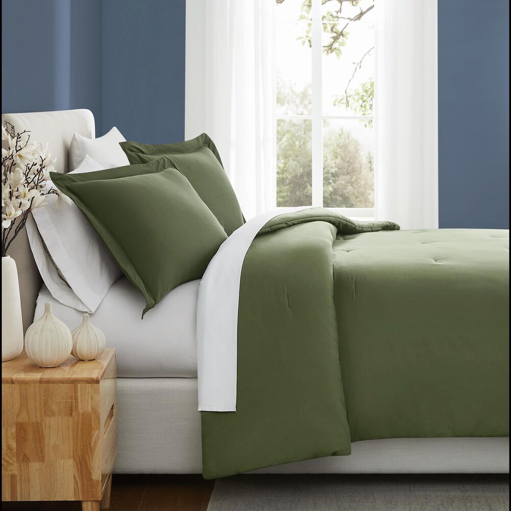 Pem America Essential Cotton 3-Piece Full/Queen Comforter Set in Green, , large