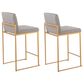 Lumisource Fuji Counter Stool with Grey Cushion in Gold Finish (Set of 2), , large