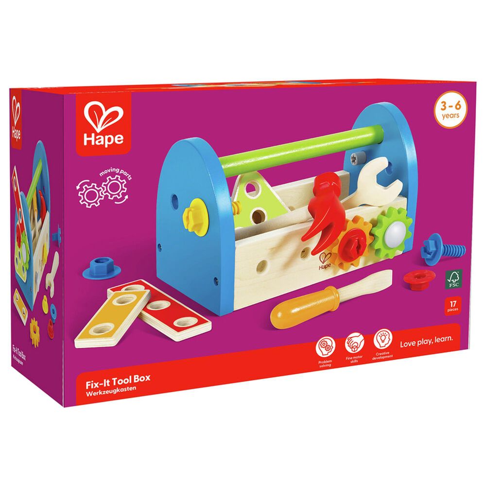 Hape Toys Fix-It Tool Box and Accessory Set in Multicolor, , large