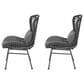 Hearth and Haven Frazer Patio Rattan Chair with Gray Cushion in Black (Set of 2), , large