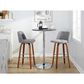 LumiSource Toriano Swivel Bar Stool with Grey Fabric Upholstery in Walnut and Chrome (Set of 2), , large
