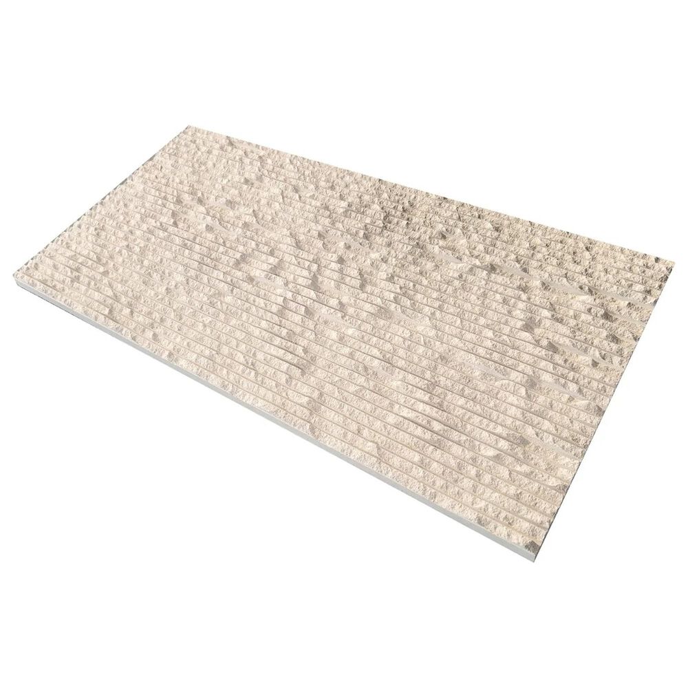 Soho Studio Carvina Carved Comb Porto Beige 12" x 24" Stone Tile, , large
