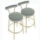 Lumisource Rhonda Swivel Counter Stool with Sage Green Velvet Cushion in Gold (Set of 2), , large