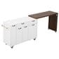 HOMLUX 102" Kitchen Island with Extendable Dining Table in White, , large