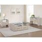 Steve Silver Garland End Table in Washed Parchment and Clear, , large