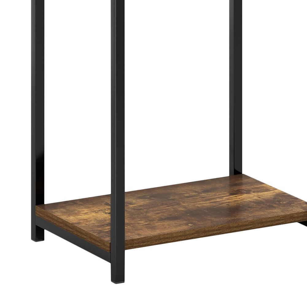 HOMLUX 2-Tier End Table with Open Shelf Storage Display in Amber Pine, , large