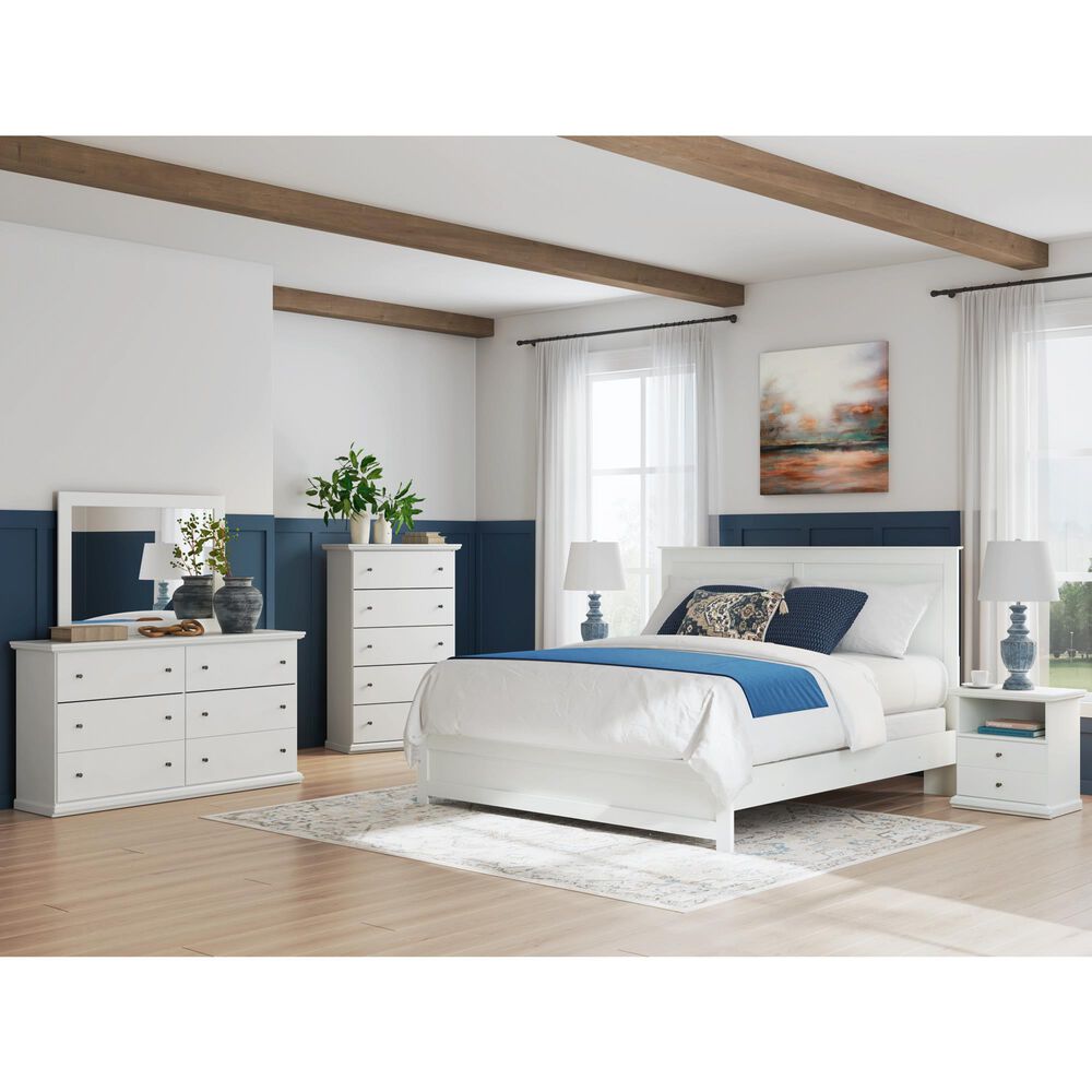 Ashley Bostwick Shoals 5-Piece King Panel Bedroom Set in White, , large