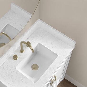37B 19mm Carrara Marble Side Splash in Bright White, , large
