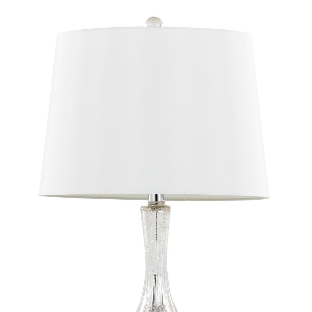 LumiSource Jenny Glass Table Lamp in Silver Crackle and Chrome (Set of 2), , large