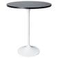 Leisuremod LeisureMod Verve Collection Modern Bar Height Table White Base with 27 Round Black Marbelized MDF Top, , large