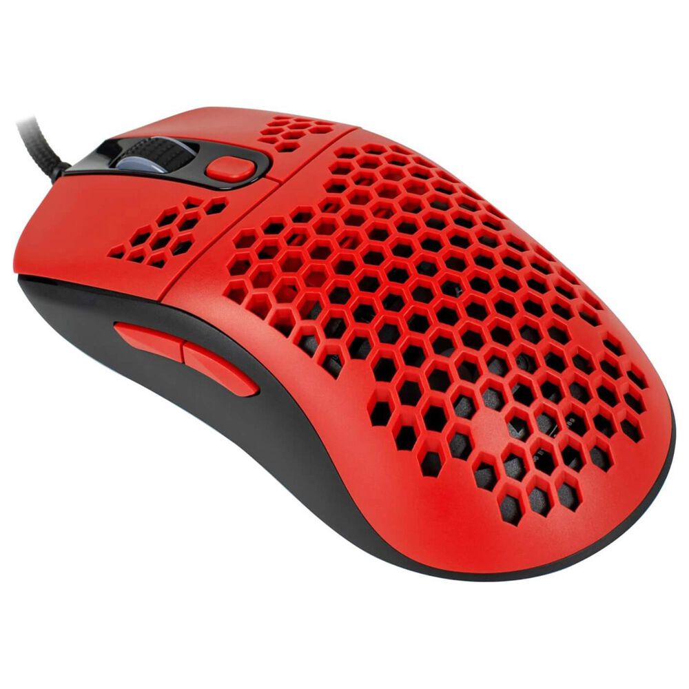 Arozzi Favo Ultra Lightweight Customizable RGB Gaming Mouse with Honeycomb Pattern, Pixart 3389 Sensor, and Omron 20M Switches - Red, , large