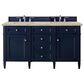 James Martin Brittany 60" Double Bathroom Vanity in Victory Blue with 3 cm Tajnar Eclos Top and Rectangular Sinks, , large