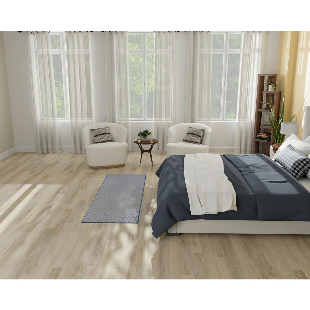 Nourison Courtyard Ivory and Blue 2&#39; x 6&#39; Indoor/Outdoor Runner, , large