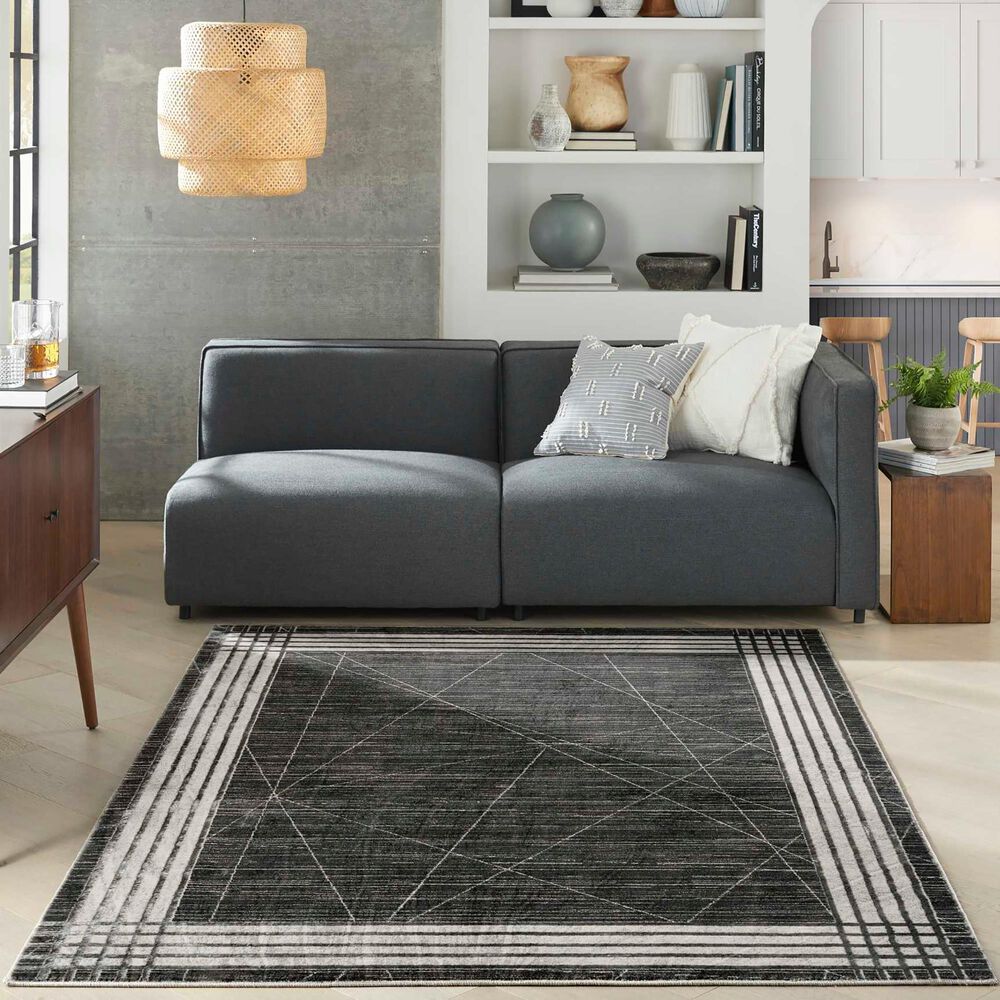 Nourison Desire 7&#39;10&quot; x 9&#39;10&quot; Charcoal, Silver and White Area Rug, , large