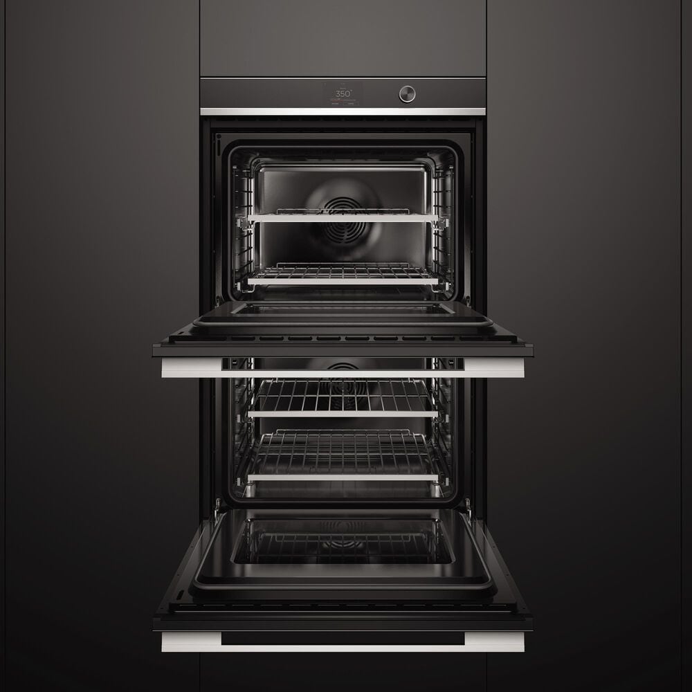 Fisher &amp; Paykel Series 9 30&quot; Contemporary Double Electric Wall Oven with 17 Functions in Stainless Steel and Black, , large