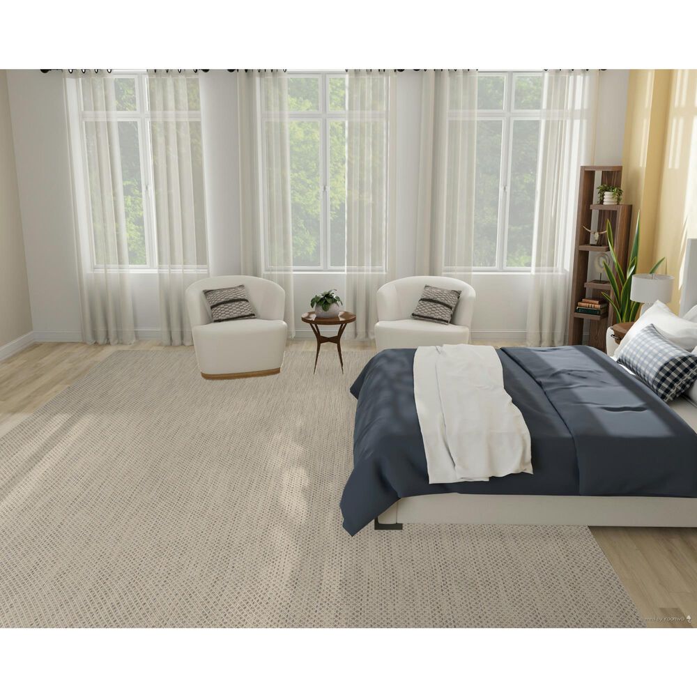 Nourison Courtyard Ivory and Silver 10&#39; x 14&#39; Indoor/Outdoor Area Rug, , large