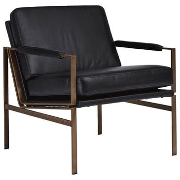 Ashley Puckman Leather Accent Chair in Black, , large