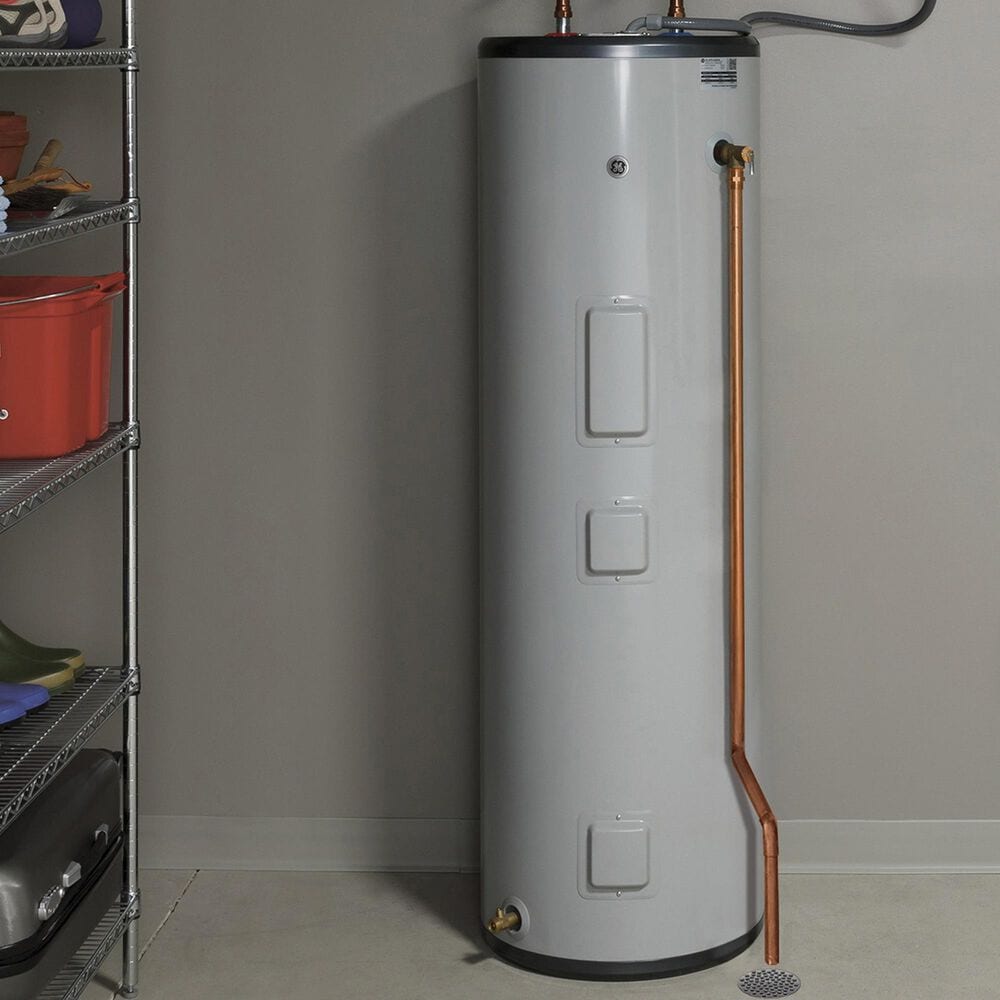 GE Appliances 40-Gallon Tall 5500W Electric Water Heater in Gray, , large
