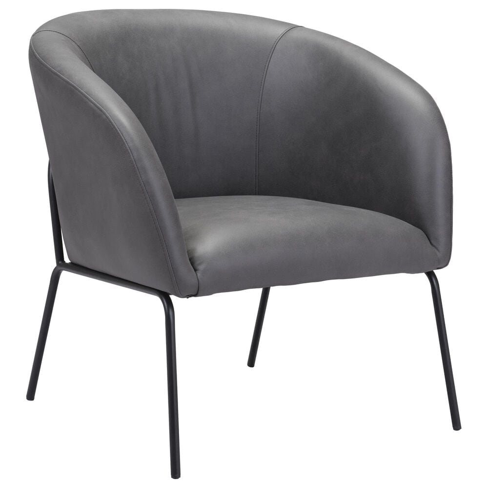 Zuo Modern Quinten Accent Chair in Vintage Gray and Gold, , large