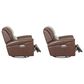Chateau d"Ax Leather Recliner in Red Brown (Set of 2), , large