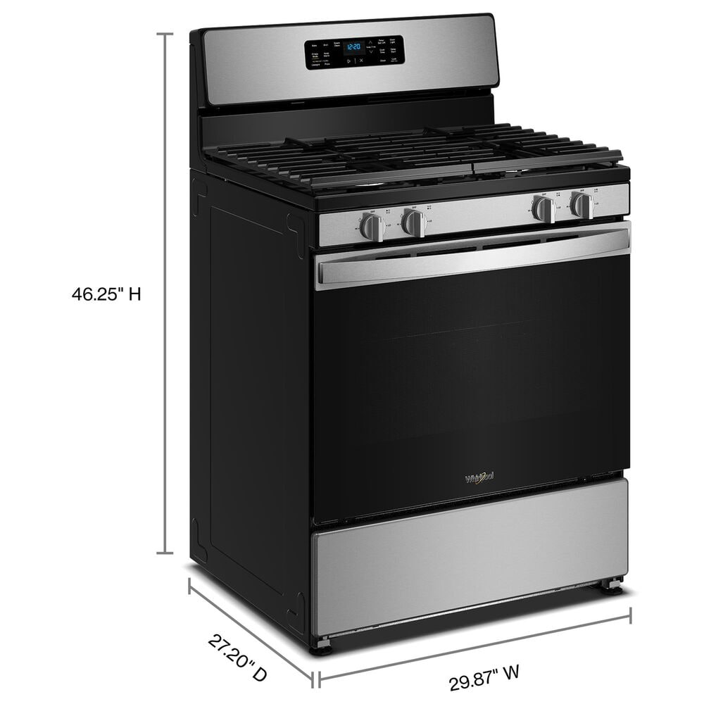 Whirlpool 5.1 Cu. Ft. Gas Range with Crispy Mode and Dishwasher Safe Grates in Stainless Steel, , large
