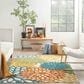Nourison Aloha 6" x 9" Turquoise and Multicolor Indoor/Outdoor Area Rug, , large