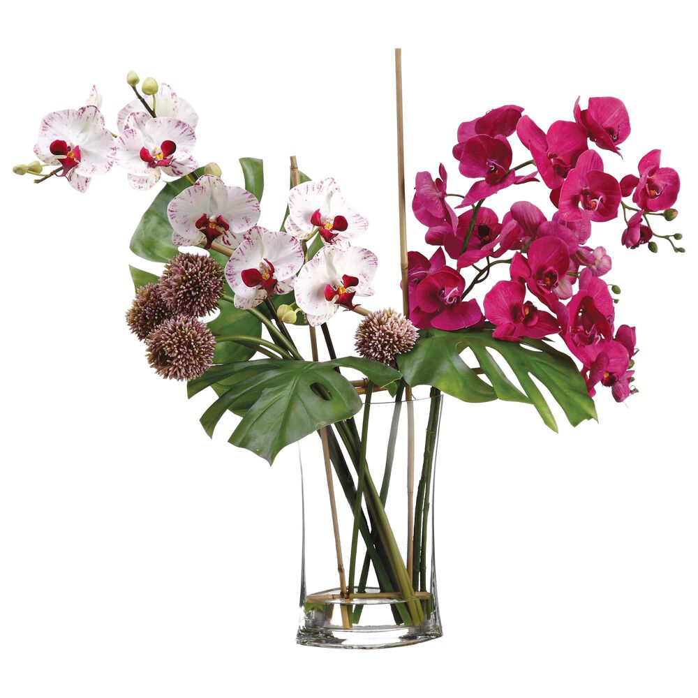 Allstate Floral 28" Allium/Phalaenopsis Plant in Orchid White, , large