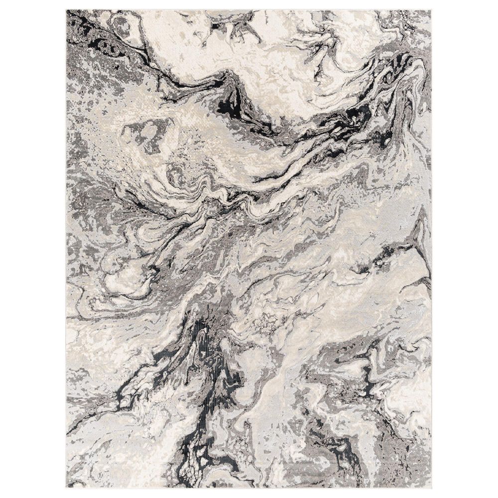 Surya Carpet, Inc. Impulse 7"10" x 10" Black, Gray and Cream Area Rug, , large