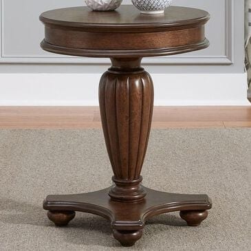 Belle Furnishings Allington Round End Table in Satin Sienna, , large