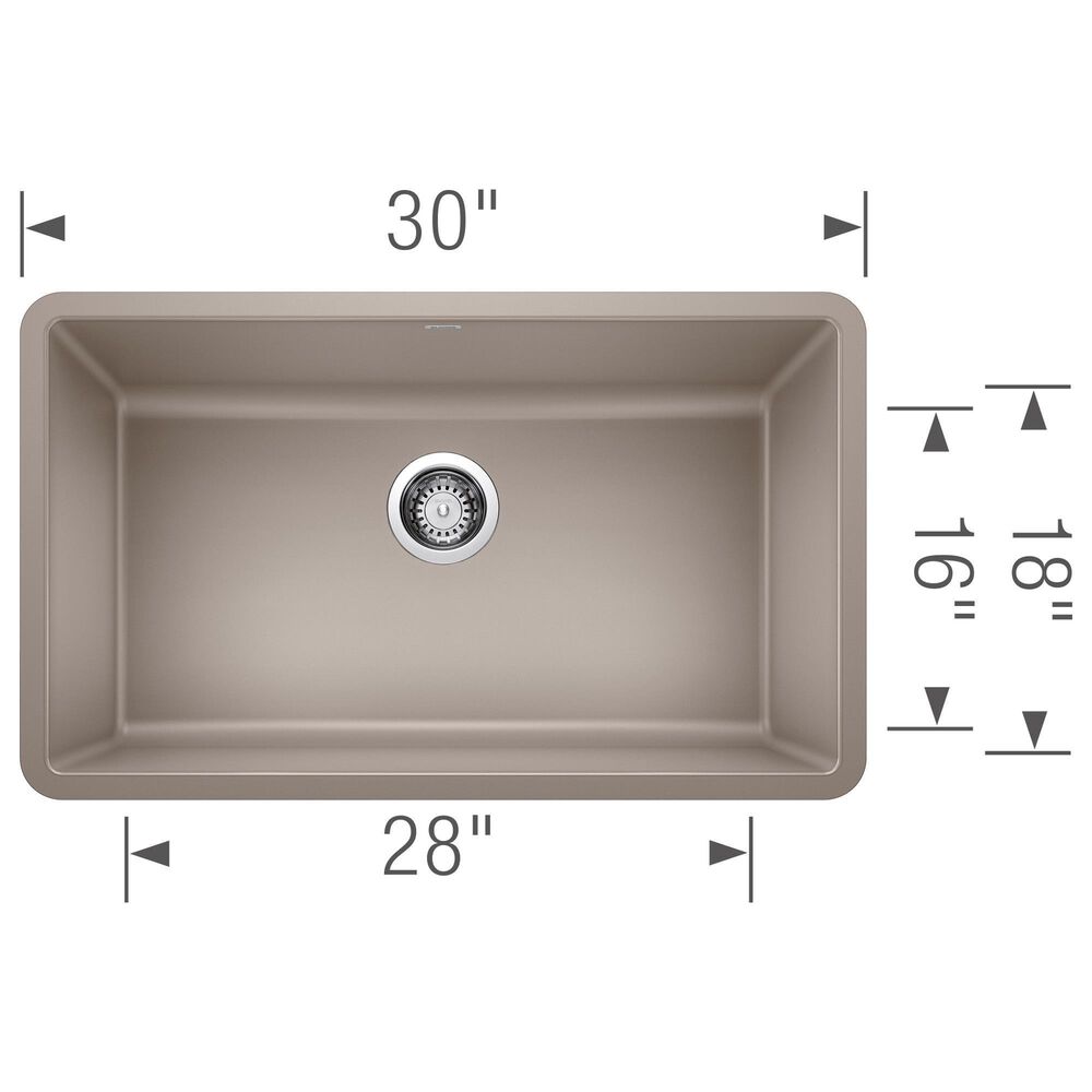 Blanco Precis 30&quot; Single Bowl Kitchen Sink in Truffle, , large