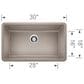 Blanco Precis 30" Single Bowl Kitchen Sink in Truffle, , large