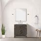 Lexora Home Laurel 30" Single Bathroom Vanity in Brown Oak with White Quartz Top and Rectangular Sink, , large
